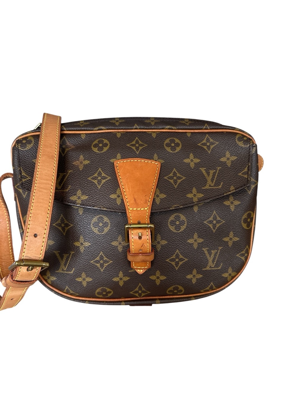 Louis Vuitton Monogram Canvas Crossbody with Tan Leather Trim